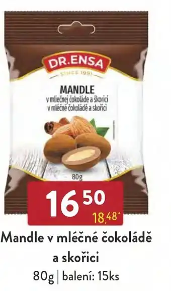 Mandle v mléčné čokoládě a skořici