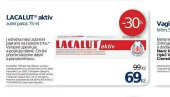 Benu Lacalut aktiv zubní pasta nabídka
