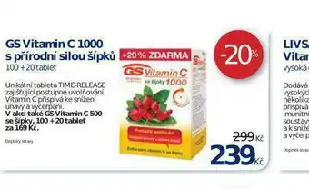 Benu Gs vitamin c 1000 s přírodní sílou šípků nabídka