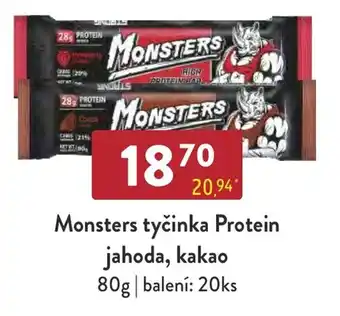 Qanto Monsters tyčinka Protein jahoda, kakao nabídka