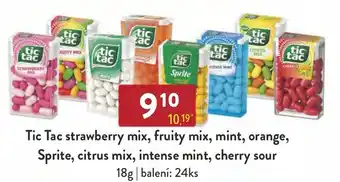 Qanto Tic Tac strawberry mix, fruity mix, mint, orange, Sprite, citrus mix, intense mint, cherry sour nabídka
