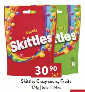 Qanto Skittles Crazy sours, Fruits nabídka