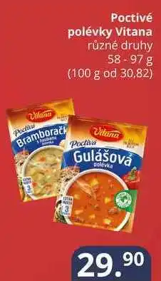 Potraviny CZ Poctivé polévky Vitana různé druhy 58-97 g nabídka