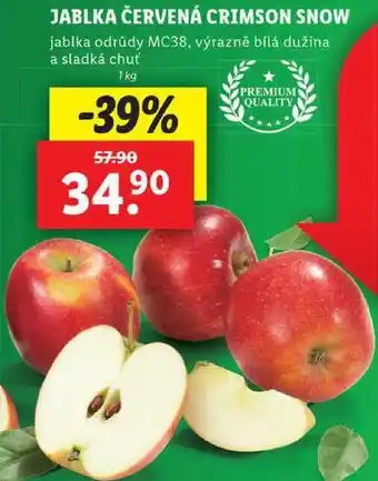 Lidl JABLKA ČERVENÁ CRIMSON SNOW, 1 kg nabídka