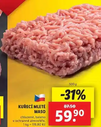 Lidl KUŘECÍ MLETÉ MASO, 500 g nabídka