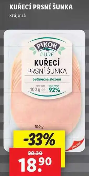 Lidl KUŘECÍ PRSNÍ ŠUNKA, 100 g nabídka