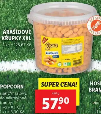 Lidl ARAŠÍDOVÉ KRUPKY XXL, 450 g nabídka