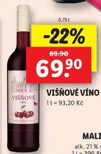 Lidl VIŠŇOVÉ VÍNO, 0,75 l nabídka