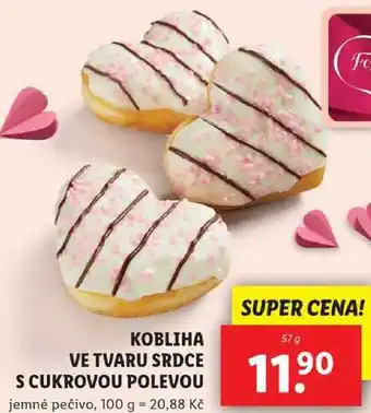 Lidl KOBLIHA VE TVARU SRDCE S CUKROVOU POLEVOU, 57 g nabídka