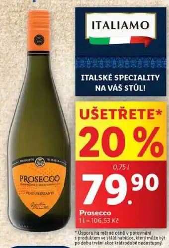 Lidl Prosecco, 0,75 l nabídka
