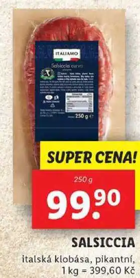 Lidl SALSICCIA, 250 g nabídka