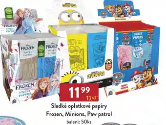 Qanto Sladké oplatkové papíry Frozen, Minions, Paw patrol nabídka