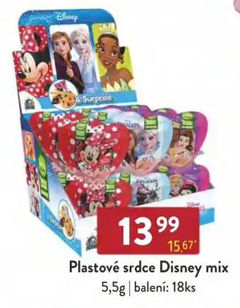 Plastové srdce Disney mix
