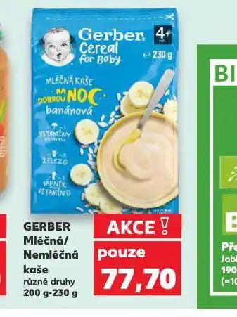Kaufland Gerber mléčná / nemléčná kaše nabídka