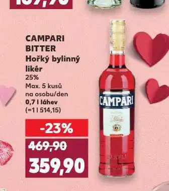 Kaufland Campari bitter hořký bylinný likér nabídka