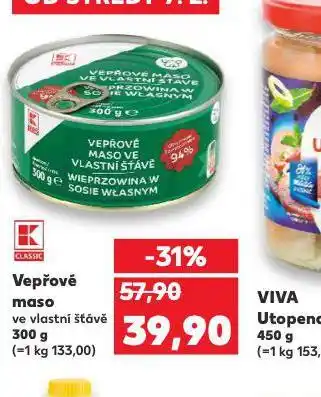 Kaufland Vepřové maso ve vlastní šťávě nabídka