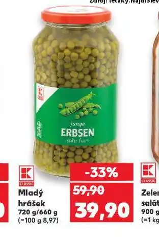 Kaufland Mladý hrášek nabídka