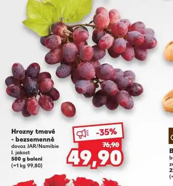 Kaufland Hrozny tmavé bezsemenné nabídka