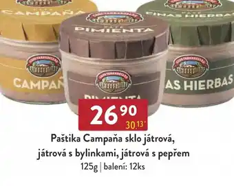 Qanto Paštika Campaňa sklo játrová, játrová s bylinkami, játrová s pepřem nabídka