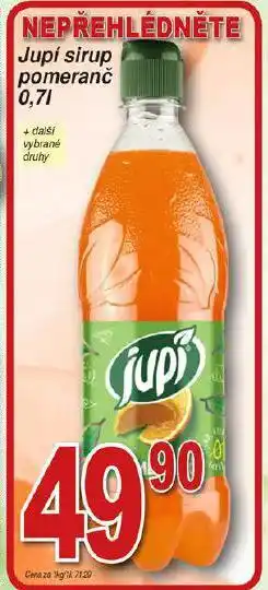Hruška Jupí sirup nabídka