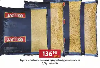Qanto Japavo semolina těstovinová rýže, kolínka, penne, vřetena nabídka
