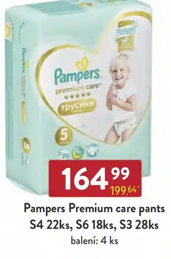 Qanto Pampers Premium care pants S4 22ks, S6 18ks, S3 28ks nabídka