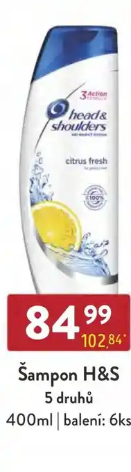 Qanto Šampon H&S 5 druhů nabídka