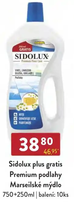 Sidolux plus gratis Premium podlahy Marseilské mýdlo 750+250ml