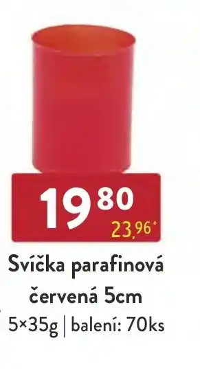 Qanto Svíčka parafinová červená 5cm nabídka