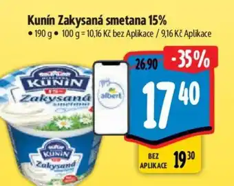 Albert Kunín Zakysaná smetana 15% nabídka