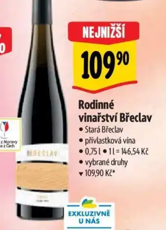 Albert Rodinné vinařství Břeclav nabídka