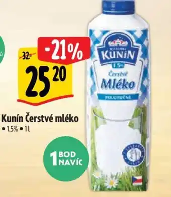 Albert Kunín Čerstvé mléko nabídka