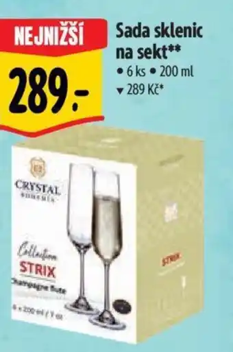 Albert Sada sklenic na sekt nabídka