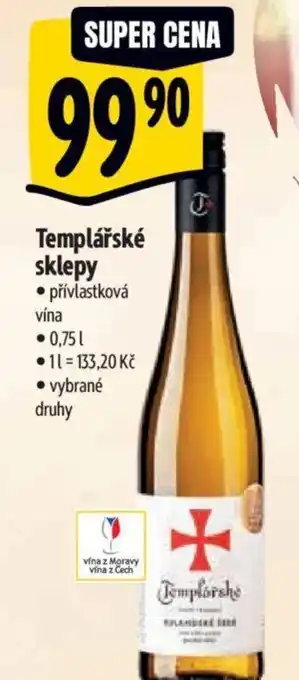 Albert Templářské sklepy nabídka