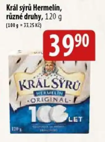 Bala Král sýrů Hermelín, různé druhy, 120 g nabídka