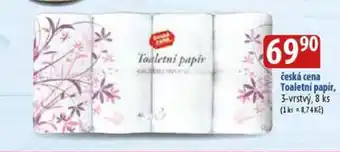 Bala Česká cena Toaletní papír, 3-vrstvý, 8 ks nabídka