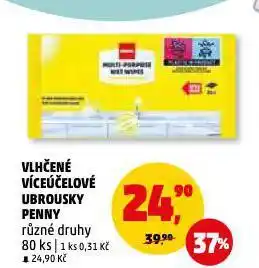 Penny Market Vlhčené víceúčelové ubrousky nabídka