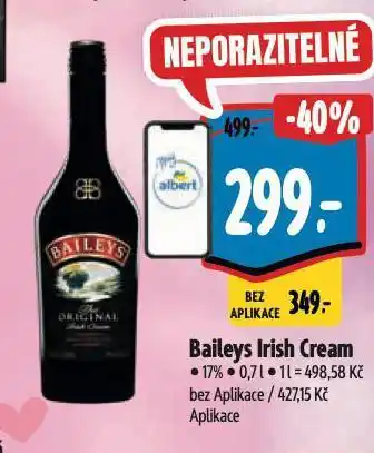 Albert Baileys irish cream nabídka