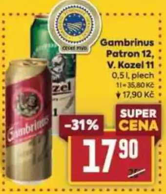 Billa Gambrinus Patron 12, V. Kozel 11 nabídka