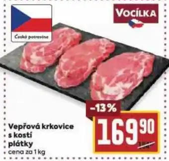 Billa Vepřová krkovice s kosti plátky nabídka