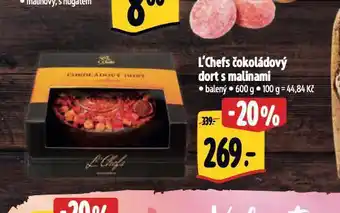 Albert L'chefs čokoládový dort s malinami nabídka