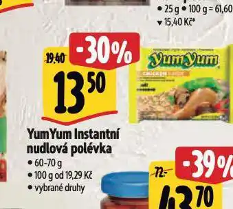 Albert Yumyum instantní nudlová polévka nabídka