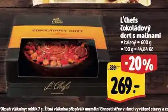 L'chefs čokoládový dort s malinami