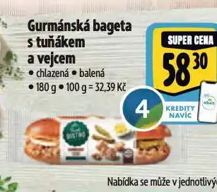 Albert Gurmánská bageta s tuńákem a vejcem nabídka