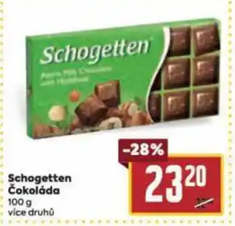 Billa Schogetten Čokoláda nabídka