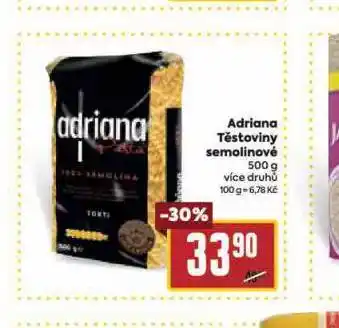 Billa Adriana těstoviny semolinové nabídka