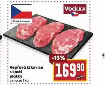 Billa Vepřová krkovice s kostí, plátky nabídka