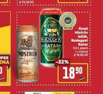Billa Velkopopovický kozel mistrův ležák nabídka