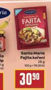 Billa Santa maria fajita koření nabídka