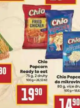 Billa Chio popcorn nabídka